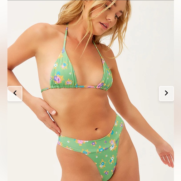 Frankie‘s Bikinis Nick String Triangle Bikini in meadow NWOT - Picture 1 of 4